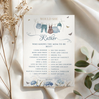 Baby in Bloom Would She Rather Baby Shower Game