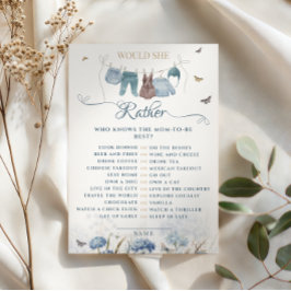 Baby in Bloom Would She Rather Baby Shower-spel