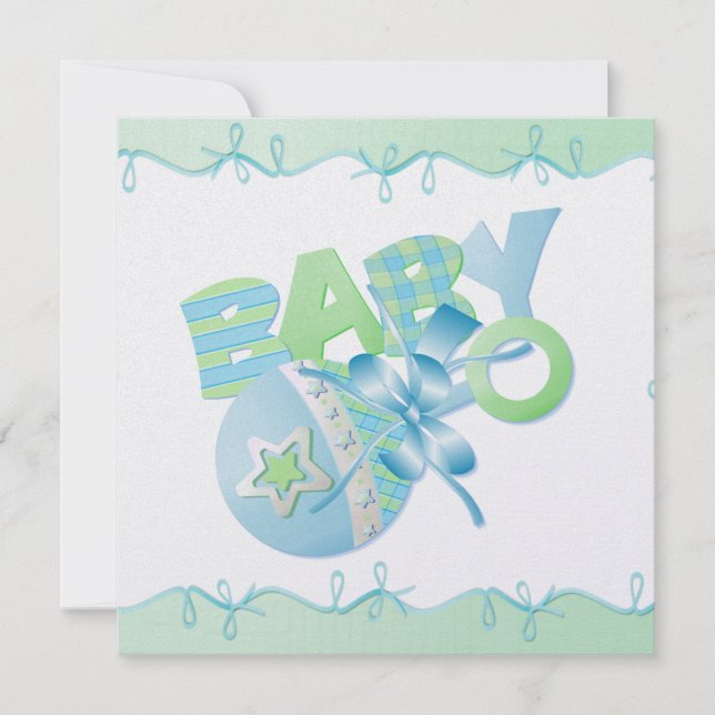 Baby inbjudan  5,25" x 5,25" (Framsida)