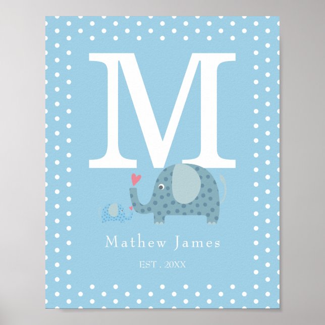 Baby Initial Monogram Nursery Poster (Framsidan)