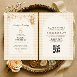 Baby is Brewing All in One Coffee Baby Shower Inbjudningar