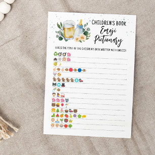 Baby Is Brewing Barnbok Emoji Pictionary Inbjudningar