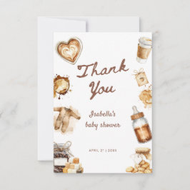 Baby Is Brewing Cafe Bebe Coffee Brown Baby Shower Tack Kort