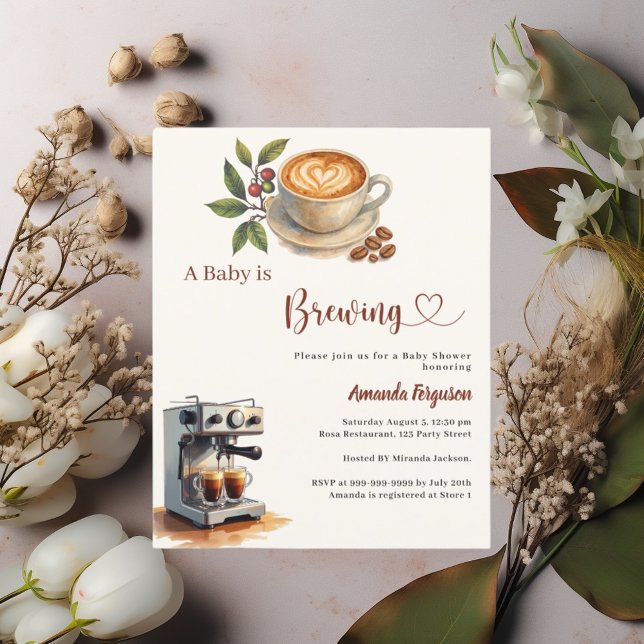 Baby is Brewing coffee Baby Shower invitation (Skapare uppladdad)