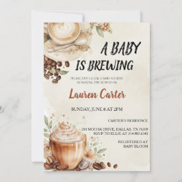 Baby is Brewing! Coffee Bean Baby Shower Inbjudningar