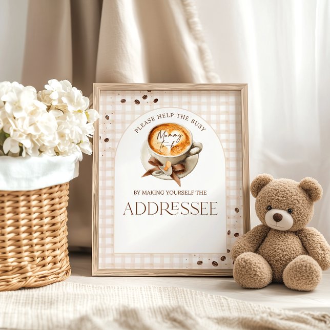 Baby is Brewing Coffee Bean Tema Barnkalas Bar Poster (Skapare uppladdad)
