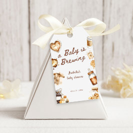 Baby Is Brewing Coffee Brown Baby Shower Presentetikett