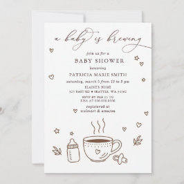 Baby is Brewing Coffee Gender Neutral Baby Shower Inbjudningar