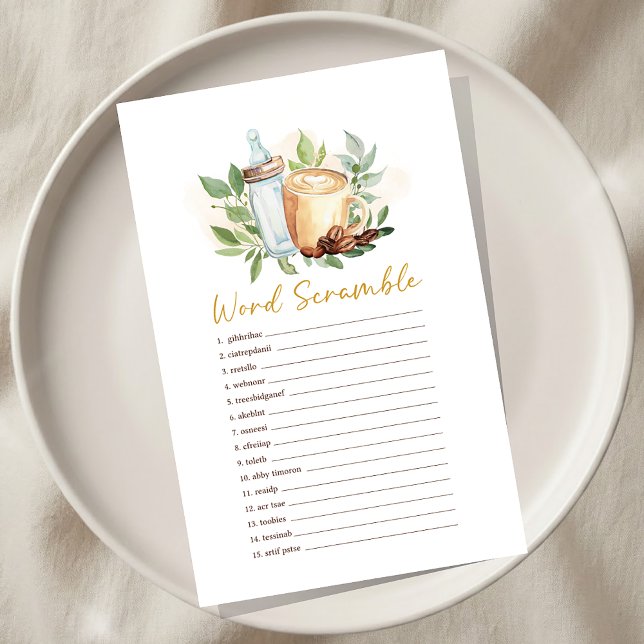 Baby is Brewing Coffee Shower Word Scramble Game (Skapare uppladdad)