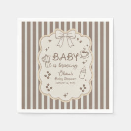 Baby is Brewing Espresso Coffee Baby Shower Pappersservett
