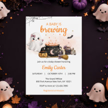 Baby Is Brewing Halloween Orange Barnrumsfirande