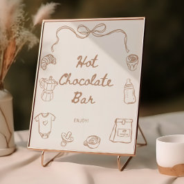 Baby is Brewing Hand Drawn Hot Chocolate Bar Poster