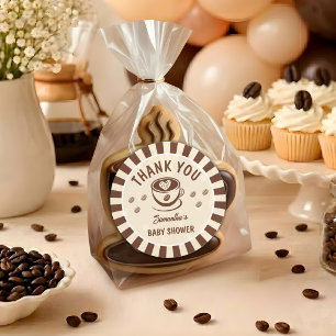 Baby Is Brewing Kaffe Baby Shower Tackkort Runt Klistermärke