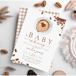 Baby Is Brewing Kaffebönor Baby Shower Inbjudningar