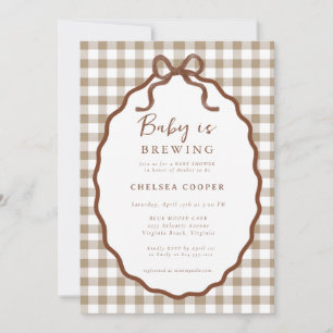 Baby is Brewing Neutral Baby Shower Inbjudningar