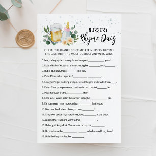 Baby Is Brewing Nursery Rym Quiz Spel Rosa