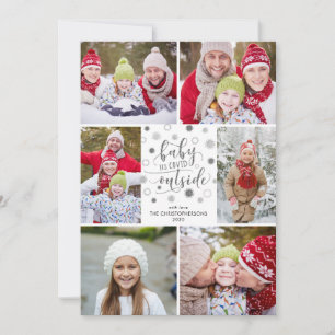 BABY IT-KOVID OUTSIDE Silver Glitter 6-foton Julkort