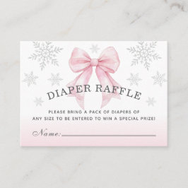 Baby It’s Cold Outside Pink Bow Diaper Raffle Visitkort