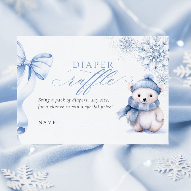 Baby It’s Cold Outside Polar Bear Diaper Raffle Ca Tilläggskort (Skapare uppladdad)