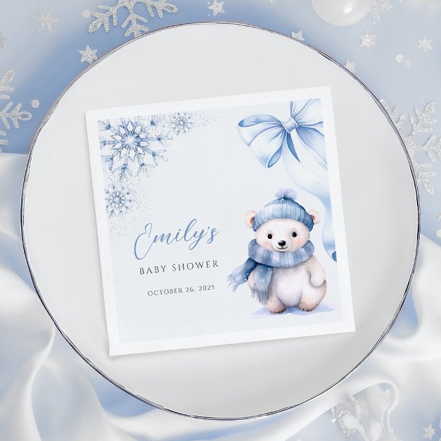 Baby It’s Cold Outside Polar Bear Napkins Pappersservett (Skapare uppladdad)