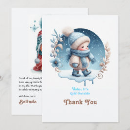 "Baby It’s Cold Outside" Vinter Babyshower Tack Kort