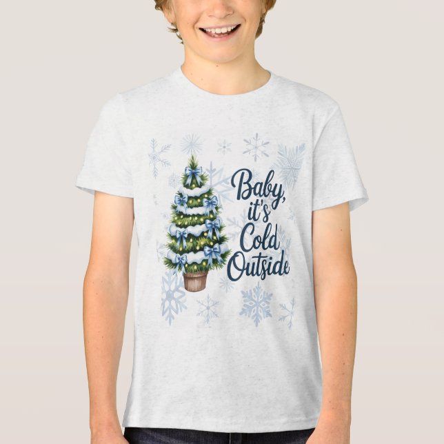 Baby, It’s Cold Outside Winter Baby Boy Shower T Shirt (Framsida)