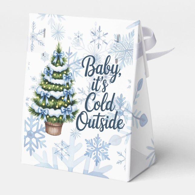 Baby, It’s Cold Outside Winter Boy Baby Shower Presentaskar (Baksidan Sidan)