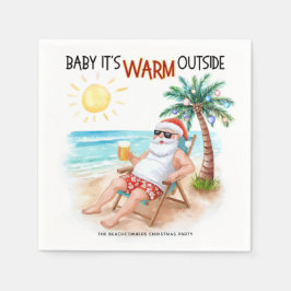 Baby It’s Warm Outside Tropical Christmas Santa Pappersservett