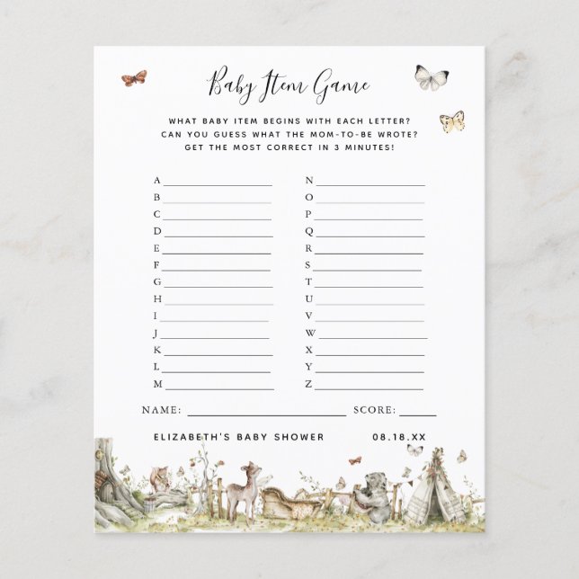 Baby Item Game | Baby Shower-lek (Framsida)