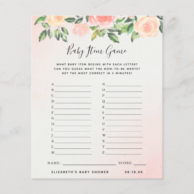Baby Item Spel | Baby Shower Spel (Framsida)