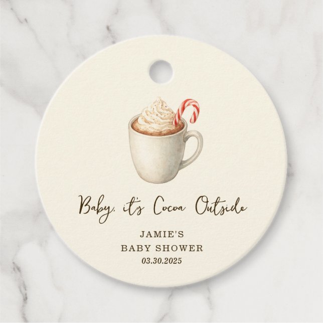 Baby, It's Cocoa Outside Baby Shower  Gåvor Etiketter (Framsida)