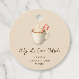 Baby, It's Cocoa Outside Baby Shower  Gåvor Etiketter