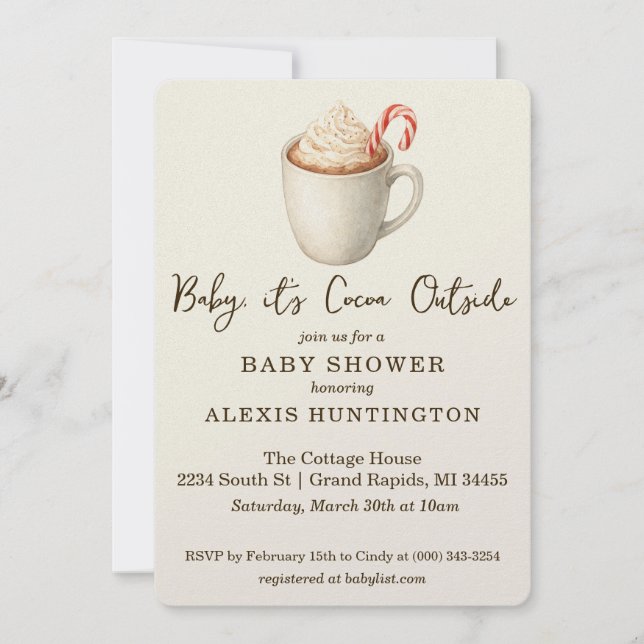 Baby, it's Cocoa Outside Baby Shower Invitation Inbjudningar (Framsida)