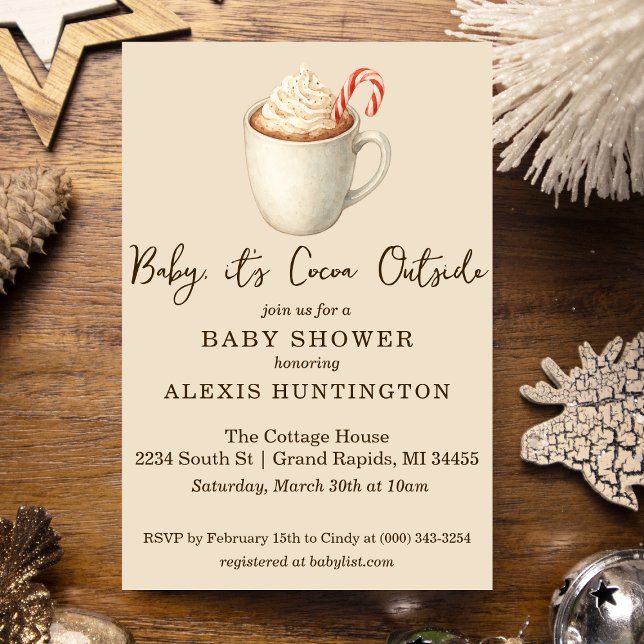 Baby, it's Cocoa Outside Baby Shower Invitation Inbjudningar (Skapare uppladdad)