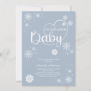 Baby It's Cold Minimalist Pojke baby shower Inbjudningar