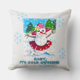Baby it's Cold Outside 20" Throw Pillow Kudde