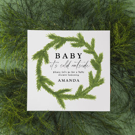 Baby it's cold outside akvarell baby shower inbjudningar
