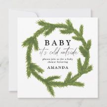 Baby it's cold outside akvarell baby shower