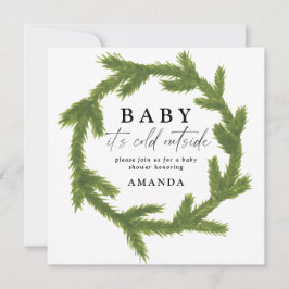 Baby it's cold outside akvarell baby shower meddelande