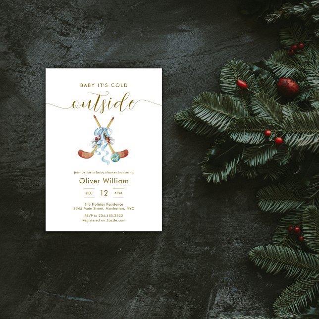 Baby It's Cold Outside All Star Hockey Baby Shower Inbjudningar (Baby It's Cold Outside All Star Hockey Baby Shower Invitation)