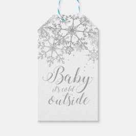 Baby it's Cold Outside Baby Show Silver Presentetikett