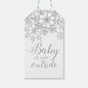 Baby it's Cold Outside Baby Show Silver Presentetikett
