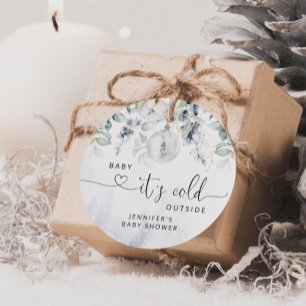 Baby it's cold outside baby shower gåvor etiketter