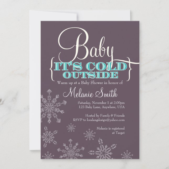 Baby It's Cold Outside Baby Shower Inbjudan (Framsida)