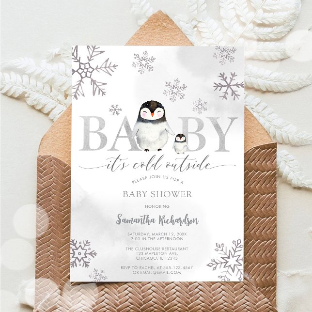 Baby It's Cold Outside Baby Shower Inbjudan (Skapare uppladdad)