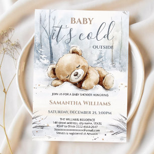 Baby It's Cold Outside Baby Shower Inbjudan 