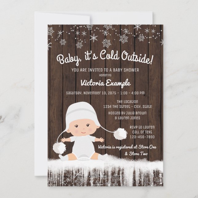 Baby it's Cold Outside Baby Shower Inbjudan (Framsida)