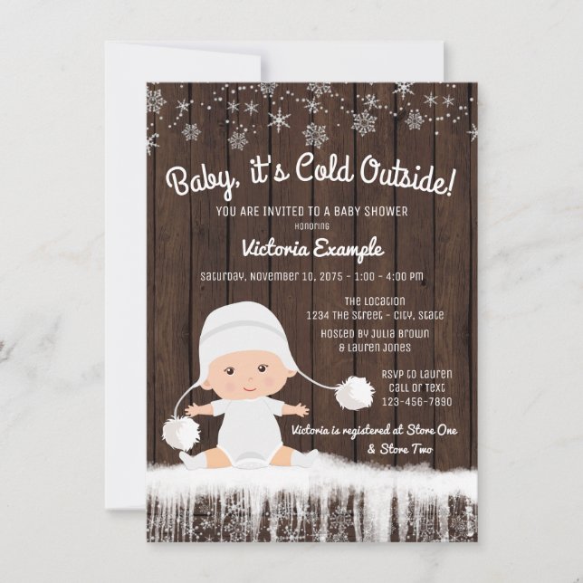 Baby it's Cold Outside Baby Shower Inbjudan (Framsida)
