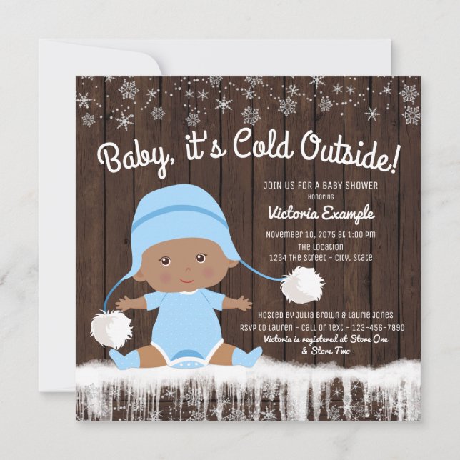 Baby it's Cold Outside Baby Shower Inbjudan (Framsida)