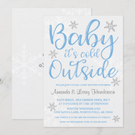 Baby It's Cold Outside Baby Shower Inbjudan - Blå